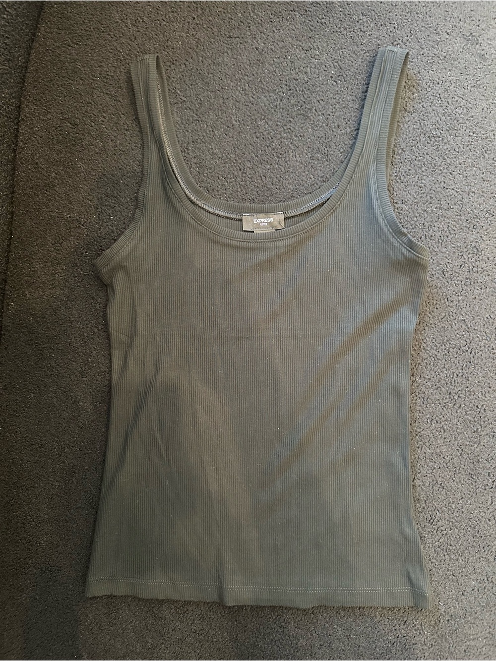Express Fitted Ribbed Scoop Neck Sleeveless Tank